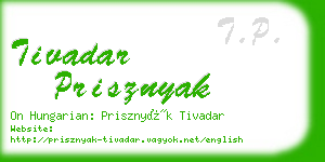 tivadar prisznyak business card